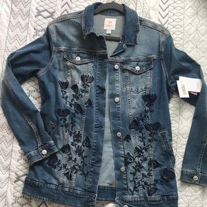 LuLaRoe boho embroidered denim jacket size L